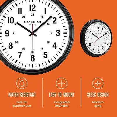 Marathon Jumbo 20 Inch Silent Analog Clock Easy To Read & Mount With Water-Resistant Casing 4 Marathon Jumbo 20 Inch Silent Analog Clock Easy To Read & Mount With Water-Resistant Casing - Image 2