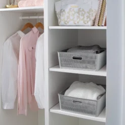 Simplify 2pk Large Slide And Stack Storage Shallow Totes Gray -Lamps and Lighting Store GUEST f5b9797a ab59 499b 992d fe6954f0c330