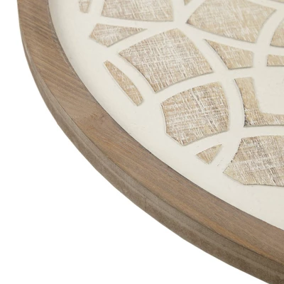 Leah Round Two-Tone Medallion Wall Decor Natural/White - Madison Park 6 Leah Round Two-Tone Medallion Wall Decor Natural/White - Madison Park - Image 4
