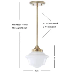 7.2" Adjustable Metal/Glass Kurtz Drop Pendant (Includes Energy Efficient Light Bulb) - JONATHAN Y 10 7.2" Adjustable Metal/Glass Kurtz Drop Pendant (Includes Energy Efficient Light Bulb) - JONATHAN Y -Lamps and Lighting Store GUEST f92ed4f6 9b06 4edc 9803 d052ecc5d177