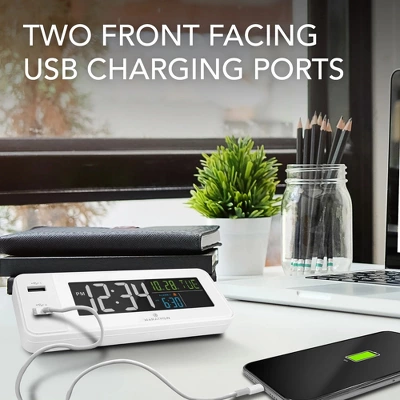Marathon Hotel Collection LED Colour Display Fast Dual USB Charging Alarm Clock 3 Marathon Hotel Collection LED Colour Display Fast Dual USB Charging Alarm Clock