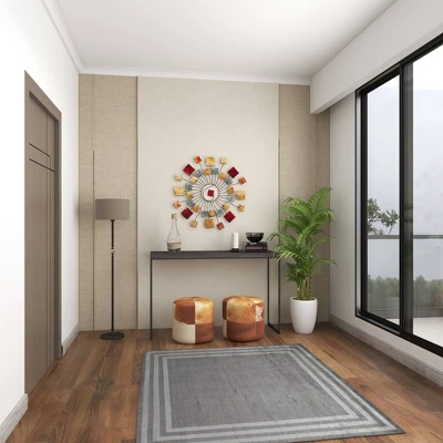 Metal Sunburst Wall Decor With Square Panel Accent Brown - Olivia & May 11 Metal Sunburst Wall Decor With Square Panel Accent Brown - Olivia & May - Image 9