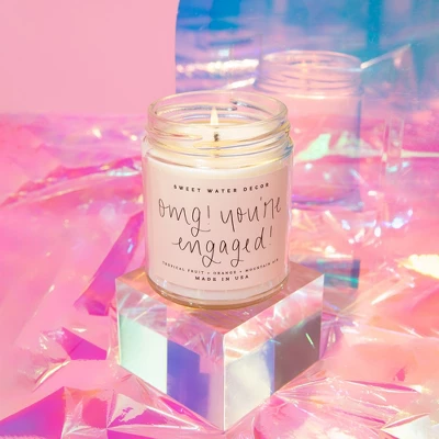 Sweet Water Decor Omg! You're Engaged 9oz Clear Jar Soy Candle 3 Sweet Water Decor Omg! You're Engaged 9oz Clear Jar Soy Candle