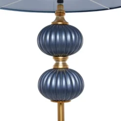 Fabric Floor Lamp With Drum Shade Blue - Olivia & May -Lamps and Lighting Store GUEST fb07cff5 a520 43ad 95ff 28a9c8057f12