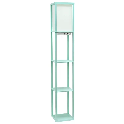 Floor Lamp Etagere Organizer Storage Shelf With 2 USB Charging Ports And Linen Shade - Simple Designs 14 Floor Lamp Etagere Organizer Storage Shelf With 2 USB Charging Ports And Linen Shade - Simple Designs - Image 12