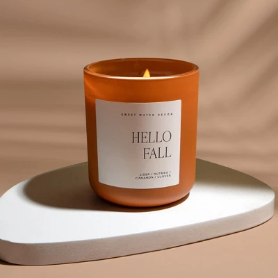 Sweet Water Decor Hello Fall 15oz Orange Matte Jar Candle 4 Sweet Water Decor Hello Fall 15oz Orange Matte Jar Candle - Image 2