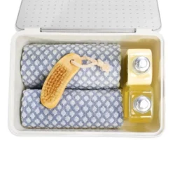 Medium Stacking Bin With Lid Clear/White - Madesmart -Lamps and Lighting Store GUEST fc7b4ddd 54fd 4987 b906 935d8370a32f