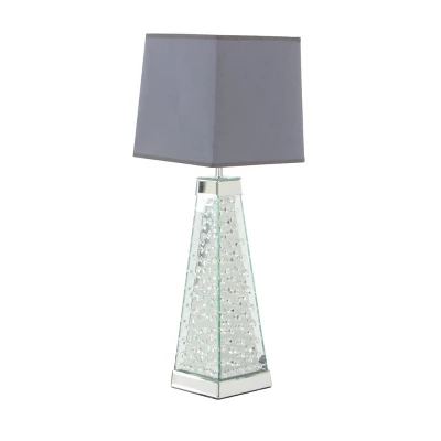 Contemporary Glass Mirrored Table Lamp Silver - Olivia & May 5 Contemporary Glass Mirrored Table Lamp Silver - Olivia & May - Image 3