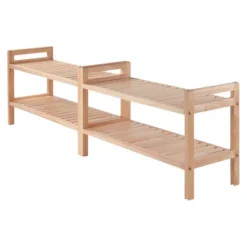 2pc Mercury Stackable Shoe Rack Set Natural - Winsome
