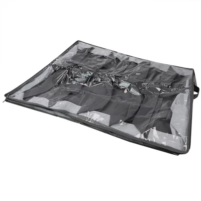 Home Basics Herringbone 12 Pair Non-woven Under The Bed Organizer, Grey 8 Home Basics Herringbone 12 Pair Non-woven Under The Bed Organizer, Grey - Image 6