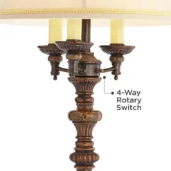 Barnes And Ivy Traditional Floor Lamp Candelabra Style 4-Light 64.5" Tall Italian Bronze Bell Shade For Living Room Reading Bedroom -Lamps and Lighting Store GUEST ffbc9c1f 0610 450c 803d 358bba32fad1